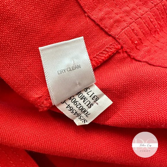 BANANA REPUBLIC Linen & Silk Red Shirt Mini Dress Size 0 - Picture 10 of 10